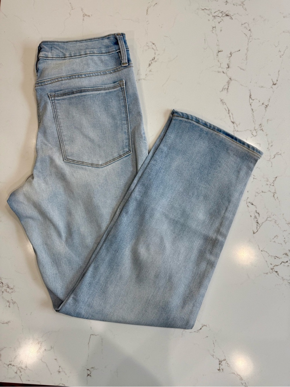 Athleta Sculptek Slim Light Zion Wash Straight Leg Jeans Size 8 Tall